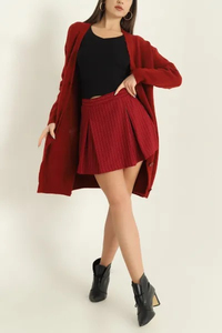 OEM Women's Casual High Waist Solid Color <b>Wrap</b> Design Sports Tennis <b>Skirt</b> 100% Polyester All Seasons - Product Image 2