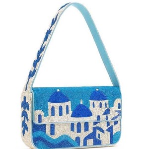 Bolso de hombro con cuentas de estilo arquitectura griega para mujer, de diseñador, de noche, de moda, de lona bordada, tipo clutch, bandolera y tote - Product Image 1