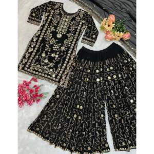 Hermosa ropa de fiesta para mujer Top Bottom Dupatta Set - Product Image 1
