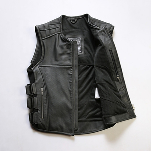 New Casual Winter Outdoor Sports Motorcycle Waistcoat Genuine <b>Leather</b> <b>Sleeveless</b> <b>Jacket</b> Waterproof Quick Dry Men's - Product Image 5