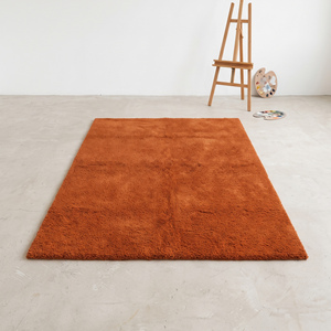 Alfombra de Terracota Cálida, Tejida a Mano, Suave y Texturizada, para Sala de Estar, Dormitorio, Decoración Contemporánea para el Hogar - Product Image 1