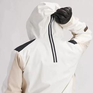 Combinaison de ski unisexe, veste à capuche, pantalon taille haute, imperméable, coupe-vent, respirant, doublure polaire, couleur unie, grande taille - Product Image 5