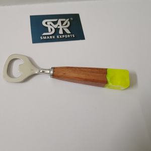 Ouvre-bouteille artisanal en bois et résine, ouvre-bouteille à bière, ouvre-capsule, outil de bar, manche en bois, accessoire de cuisine - Product Image 4