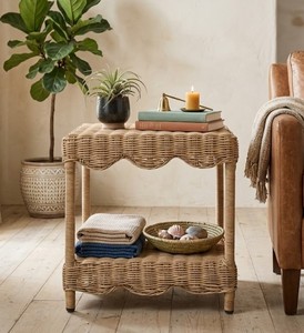 Handwoven Wicker Rattan <b>Table</b> Boho Coastal Nightstand End <b>Table</b> for Living Room Bedroom <b>Small</b> Space Furniture from Vietnam - Product Image 5