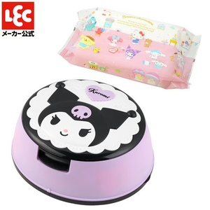 Lingettes humides pour bébés Lec Japan, design original, fabriquées au Japon, personnage de dessin animé Kuromi, nettoyage domestique, compactes, violettes - Product Image 1