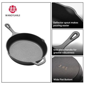 WANGYUANJI Padella in Ghisa da 7,9 Pollici, Antiaderente, con Manico, Utensile da Cucina Multifunzionale per Casa e Campeggio, per Bistecche - Product Image 3
