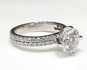 Lab Grown Engagement <b>Ring</b> IGI Certified VVS1 Clarity 14K White Gold Brilliant Cut Filled Diamonds Djewels Cute Style Women'sLab - Product Image 3