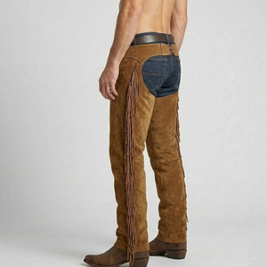 Premium Suede Hide Western Horse Riding <b>Chaps</b> Full Length Protective Legwear Bespoke Design OEM Wholesale Factory - Product Image 4