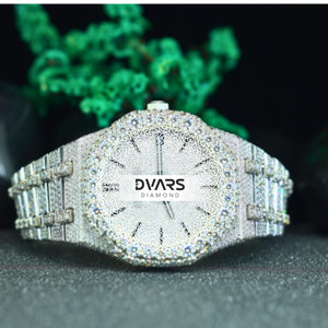 Reloj de Pulsera Premium para Caballero, Cuarzo, Ejecutivo, Resistente al Agua, Caja de Aleación, Cristal de Zafiro, D Color VVS1, Diamante Moissanita - Product Image 1
