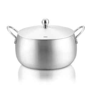 Olla de aluminio antiadherente con revestimiento de granito, tapa de vidrio, asas resistentes al calor, olla profunda para cocinar sopa, utensilios de cocina - Product Image 2