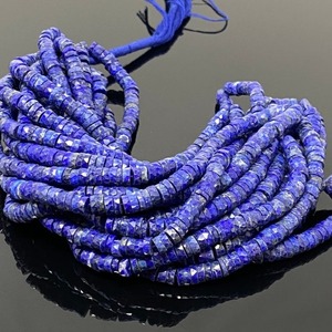 Cuentas facetadas de lapislázuli natural tipo Heishi de 5 mm a 6 mm, cuentas espaciadoras de lapislázuli azul, hilo de cuentas de piedras preciosas sueltas, precio de fabricante - Product Image 3