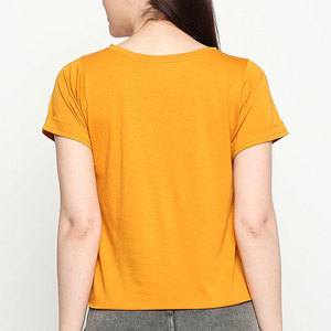 Camiseta Casual de Verano para Mujer al por Mayor, Ecológica, 100% Algodón, Manga Corta, Ropa Urbana, Transpirable, Precio Bajo, OEM - Product Image 4