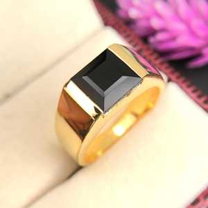 Black Onyx Signet <b>Ring</b> 925 Sterling Silver 14K Gold Plated Engagement <b>Ring</b> <b>For</b> <b>Men</b> Square Black Gemstone Jewelry - Product Image 5