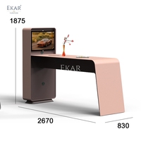 Table de bar en bois massif et MDF élégante et pratique pour la salle à manger en plein air