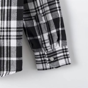 Chemise à manches longues en flanelle 100 % coton teint en fil, col montant, respirante, pour homme, poids lourd, marque privée d'usine, Printemps 2026 - Product Image 3