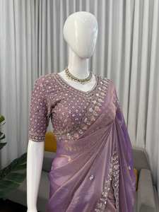 Les plus beaux vêtements de mariée Jacquard Sequance Broderie lourde Saree Indien Disponible au prix de gros saree sari shari - Product Image 4