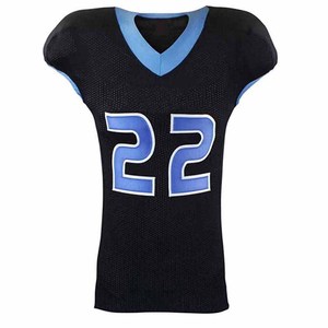Uniforme de football américain personnalisé imprimé, maillot violet numéro 24, pantalon noir, tissu en maille respirant à col en V et manches courtes - Product Image 5