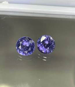 6.50MM round brilliant cut natural aa tanzanite gemstone.tanzanite round pair.tanzanite <b>couple</b>. - Product Image 2