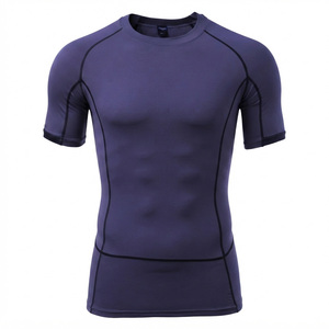 Men Fitted Full Sleeve <b>Compression</b> <b>Shirt</b> V-neck Solid Color Moisture Wicking Polyester Sports Jersey All Seasons Custom Brand - Product Image 2