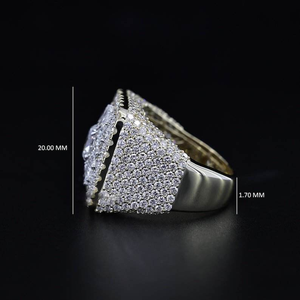 Bague de Mariage de Luxe en Moissanite Diamantée, Sertie d'un Halo de Pierres Ovales et d'un Grappe Floral, Bijou de Déclaration - Product Image 6