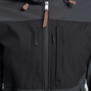 Parka Negra con Capucha para Mujer, Manga Larga, Cierre de Cremallera, Resistente al Viento, Estilo Casual, Color Sólido, Largo Regular - Product Image 6