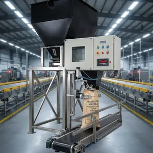 Machine de remplissage de céréales industrielle, système d'emballage automatique avec convoyeur à trémie pour l'emballage de semences, d'aliments pour animaux et de granulés - Product Image 2