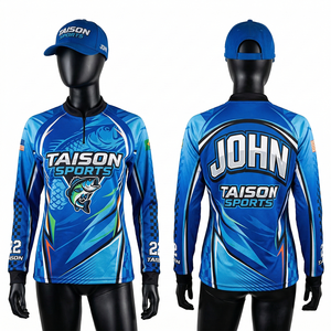 Camiseta de Pesca para Mujer de Poliéster 180GSM, Diseño de Panel Degradado Azul Océano, Manga Larga, Logotipo Sublimado - Product Image 1