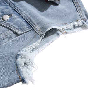 Men's Dark Denim Vest Sleeveless Button Fly Casual 100% Cotton Breathable Summer Outwear - Product Image 3