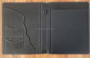 Haute qualité personnalisé botte point daim cuir Compendium dossier de fichiers organisateur de documents portefeuille en cuir véritable liants - Product Image 6