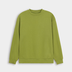 Sudadera de Cuello Redondo para Hombre, Corte Holgado, Color Sólido, Tejido de Algodón, Estilo Casual Otoñal - Product Image 4