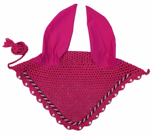 Cache-oreilles en polyester crocheté de couleur unie pour l'équitation, respirant, design personnalisé, protection auditive équine - Product Image 2