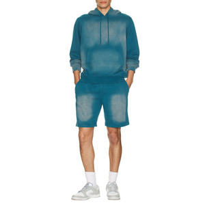 Conjunto de Sudadera con Capucha y Pantalones Cortos de Dos Piezas, Personalizado con Logotipo, Transpirable, 100% Algodón, Estilo Urbano, para Hombre y Mujer, Talla Grande - Product Image 1