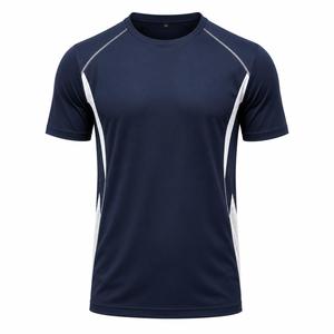 T-shirt de compression à manches courtes pour homme, séchage rapide, respirant, coupe ajustée, sportif, col rond, tricoté, toile unie 180g, vêtement de sport - Product Image 3