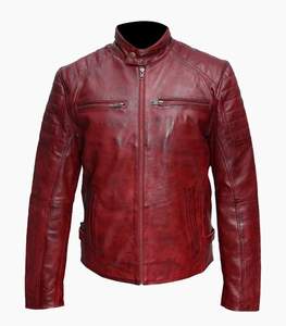 Chaqueta de moto para hombre de cuero PU negro, cuello alto, cierre de cremallera, corte ajustado, longitud regular, color sólido, en venta. - Product Image 5