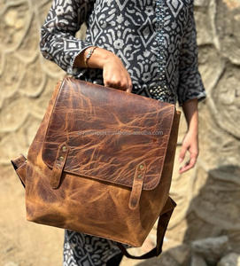 ใหม่วินเทจสไตล์เต็มลายหนังCrunchจริงHandmade Travelกระเป๋าเป้สะพายหลังRucksack Multiใช้สํานักงานเป้สะพายหลังโรงเรียนกระเป๋า - Product Image 2