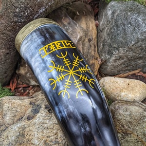 Handcrafted Polished Eco-Friendly Viking Angel Medieval Drinking Horn | 100% Natural Organic Material Beer Custom Logo - Product Image 6