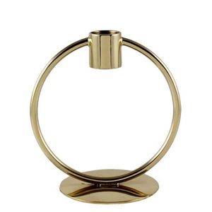 Élégant Porte-Bougie Cercle Doré en Métal pour Événements, Fêtes, Banquets, Mariages – Décoration Géométrique en Gros - Product Image 2