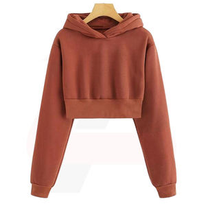 Sudaderas con capucha para mujer, estilo de moda, impresión personalizada, logotipo bordado, sudadera corta, la más vendida, lisa, fácil de usar, popular - Product Image 3