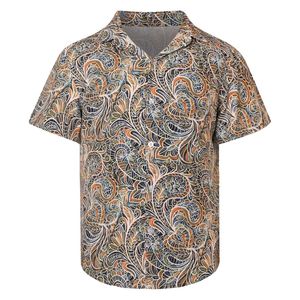Chemise noire personnalisée à imprimé floral vintage, boutonnée, manches courtes, style tropical Aloha, pour les vacances à la plage, été, décontractée - Product Image 3