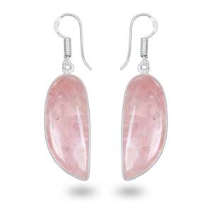 Natural Rose Quartz Crystal Pair Set Different Style Healing Crystal Jewelry At Best 925 Sterling Silver Fine <b>Clip</b>-on Earrings - Product Image 5