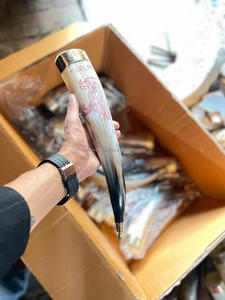 Nouvelle arrivée corne de buffle buvant Viking en corne naturelle finie écologique corne réutilisable et lavable par Falak World Export - Product Image 3