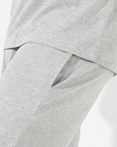 Conjunto de 2 Piezas de Camiseta y Pantalones Cortos Extra Grandes de Algodón 100% de 350 g/m² para Hombre, Transpirable, Estilo Hip Hop, para Correr - Product Image 4