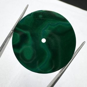 A K <b>Gems</b> Natural Malachite Watch Dial GMC-1016W31.50 mm Round One Sided Polished Watch <b>Face</b> - Product Image 4