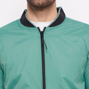 Chaqueta Bomber de Lona Gris Oscuro para Hombre, Cuello Alto, Cierre de Cremallera, Informal, Transpirable, de Poliéster, Resistente al Viento, para Otoño, Corte Regular - Product Image 6