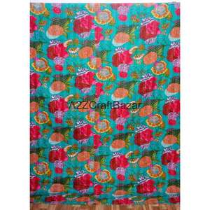 ผ้าห่มคันธาออร์แกนิคทำมือ สไตล์โบฮีเมียน สำหรับบ้าน/ออฟฟิศ ผลิตในอินเดีย เป็นมิตรกับสิ่งแวดล้อม ใช้ได้สองด้าน วินเทจ คุณภาพดีที่สุด - Product Image 3