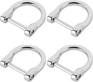 Anillo en D plateado de 1 pulgada con tornillo, tipo grillete, en forma de U, hebilla metálica para correa de cuero, manualidades, bolso, cinturón, llavero, accesorios - Product Image 1