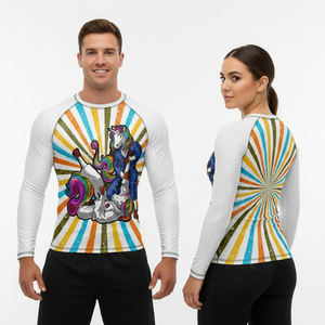 Haut de compression à coutures plates, manches longues, protection UV, pour MMA, BJJ, entraînement en salle de sport, haute performance, Rash Guard sur mesure - Product Image 3