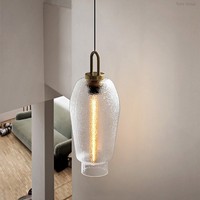 Lustre ovale en verre de style nordique avec structure en fer pour restaurant, style luxueux, hauteur réglable, luminaires LED à intensité variable