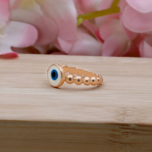 Bagues œil porte-bonheur classiques en argent sterling 925 plaqué or rose, émail peinture à l'huile, pour femmes, cadeau de fête, bijoux de mode, vente en gros - Product Image 6