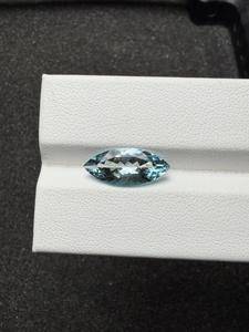 Piedra Preciosa de Aguamarina Natural, Genuina, Color Santa María, Corte Marquise, 2.55ct, para Joyería, Anillo, Colgante, Coleccionista - Product Image 1